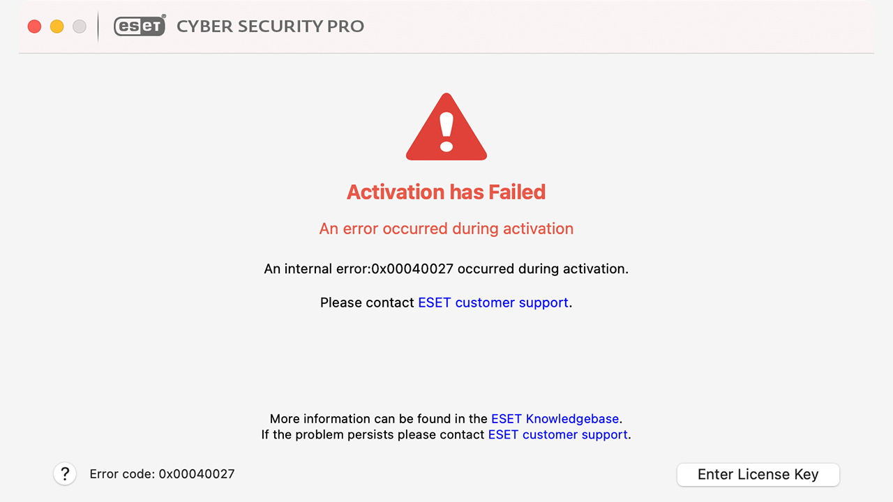 اعلان "Activation failed – Overused license" را در محصول اصلی ESET Windows خود دریافت می کنید